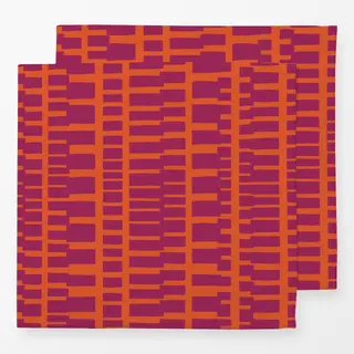 Servietten Wild Stripes bordeaux orange
