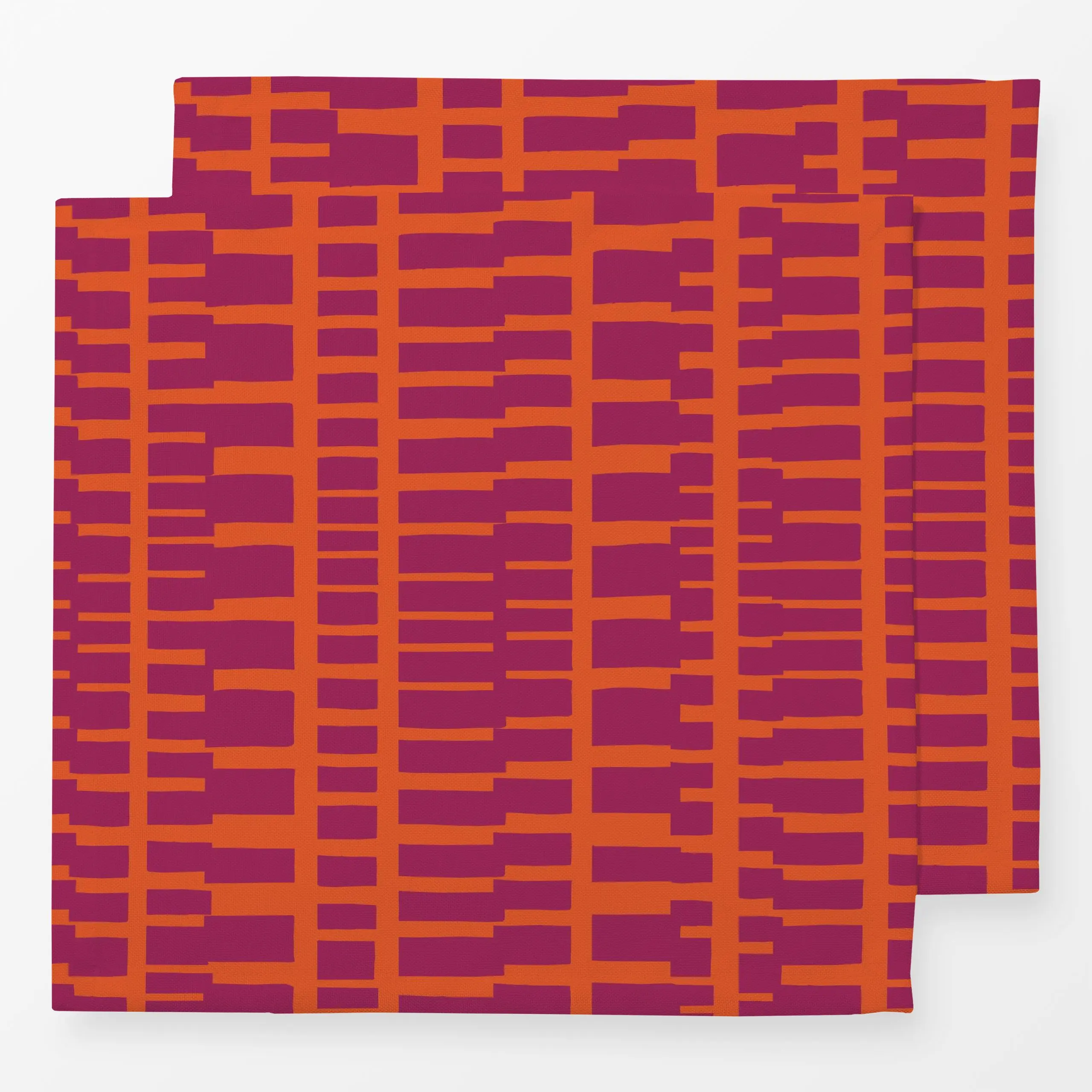 Servietten Wild Stripes bordeaux orange - Sommer, Symbole & Muster, Safari & Dschungel - von „moDeern Design Studio"; boho, ...
