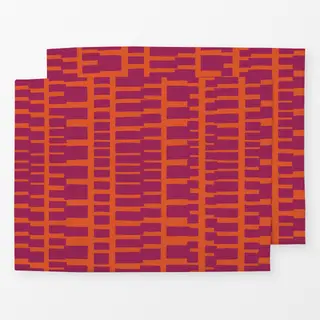 Tischset Wild Stripes bordeaux orange