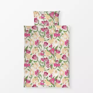 Bettwäsche Blumenwiese Küken pink