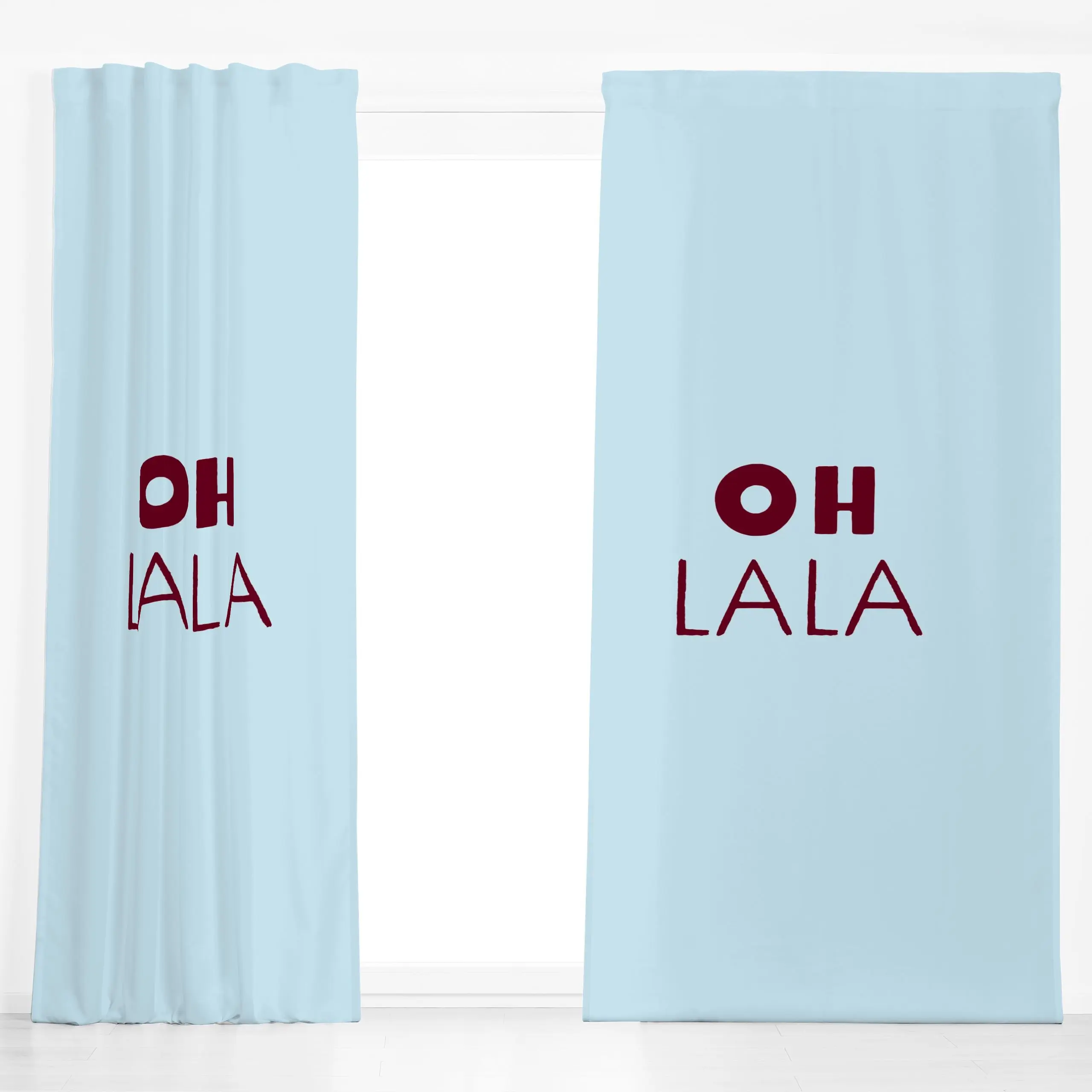 Dekovorhang OHLALA - Sommer, Sprüche & Schriftzüge - von „Maren Gross "; Paris, typo, happyplace, quote, french, Dekokissen,...