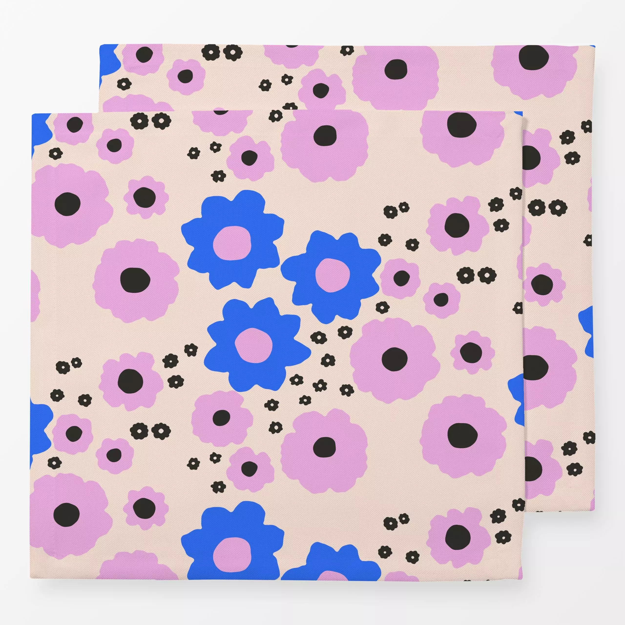 Servietten Blumen - Blumen & Florales, Sommer - von „Julia Schumacher"; schwarz, Blumen, beige, floral, pink, colorful, bold...