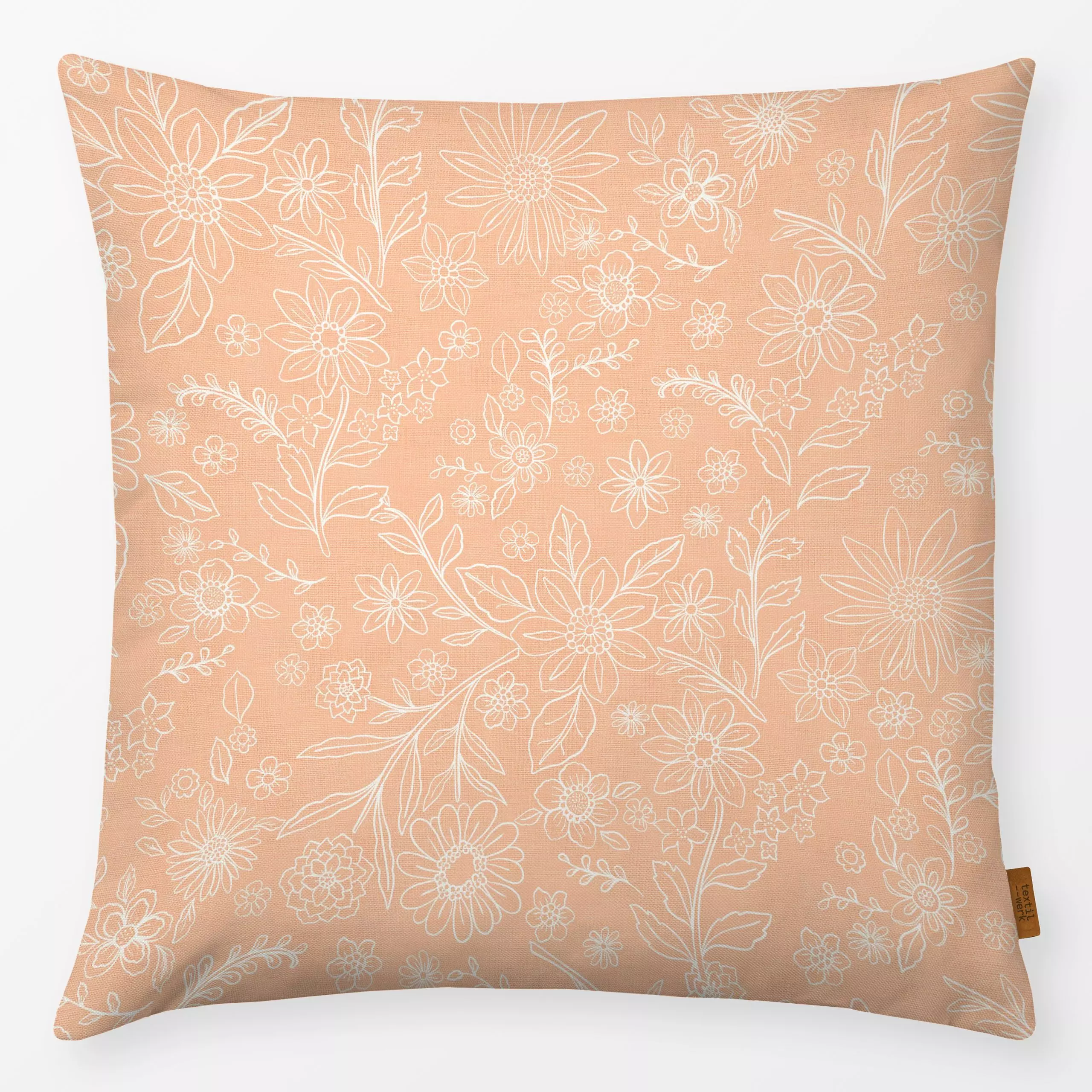 Kissen Boho retro flowers II - Blumen & Florales - von „Bloomery Decor"; boho, Blumen, Retro, floral, spring, cottagecore, s...