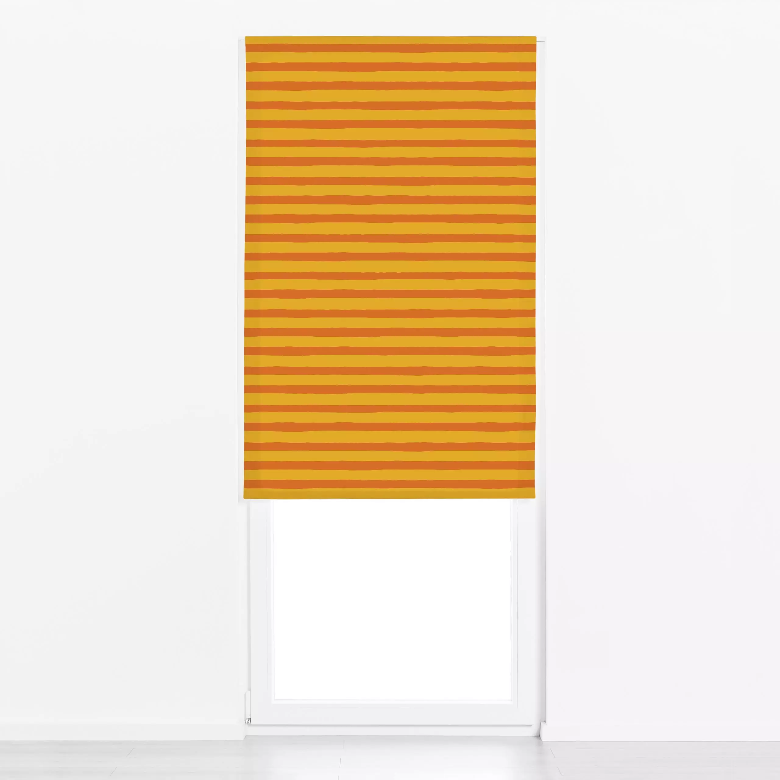 Raffrollo Horizontal Stripes Yellow - Symbole & Muster - von „Andrea Haase"; modern, Sommer, warm, farbenfroh, horizontal, S...