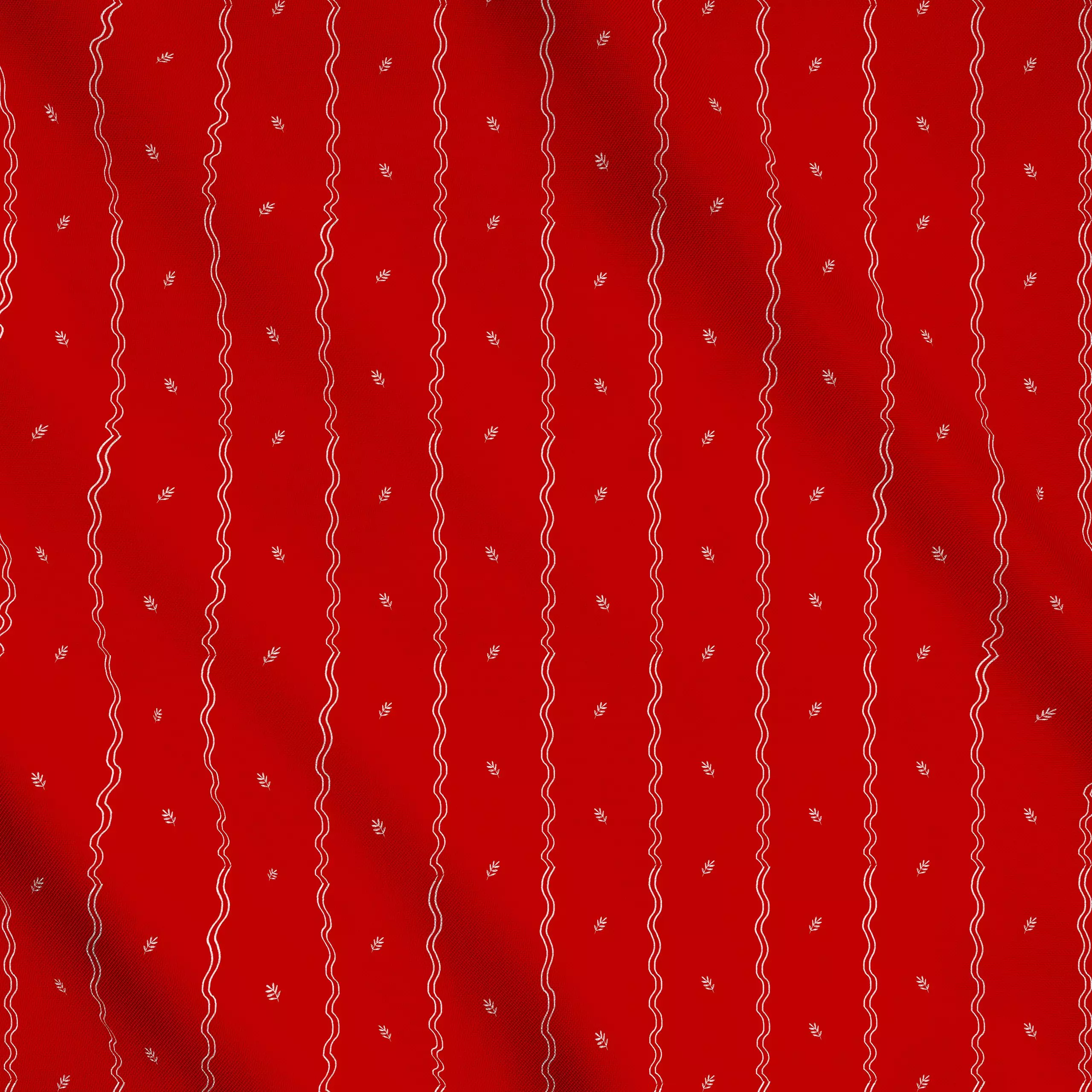 Meterware Little Leaves - Symbole & Muster - von „Lena Yokota“; Muster, Linien, kleingemustert, Blätter, Weihnachten, wellen...