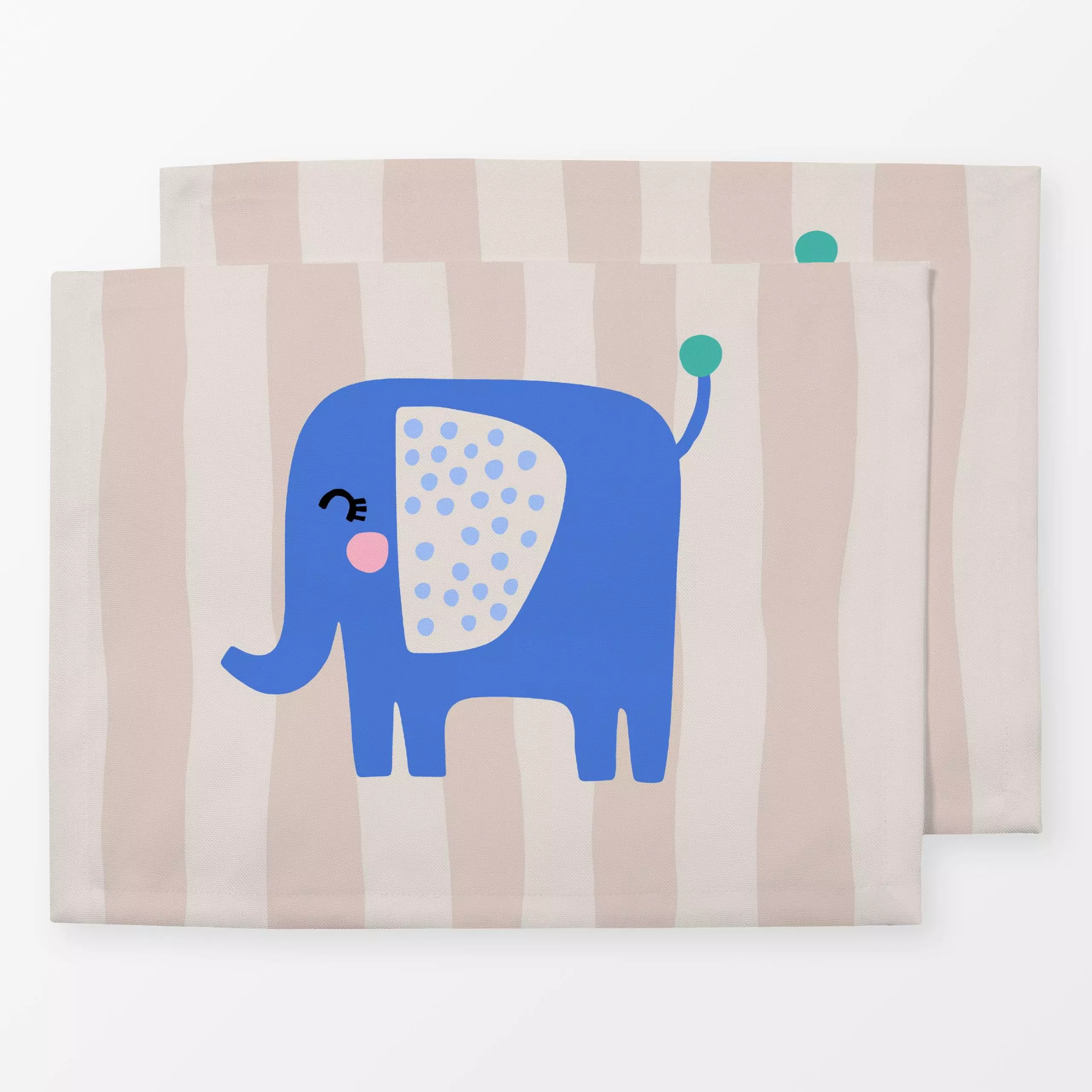 Tischset Blau - Kinderzimmer & Motive für Kinder, Tiere, Anlässe von „Studio Kesse"; Elefant, Geburt Baby, Kinde... Flieder Ki...