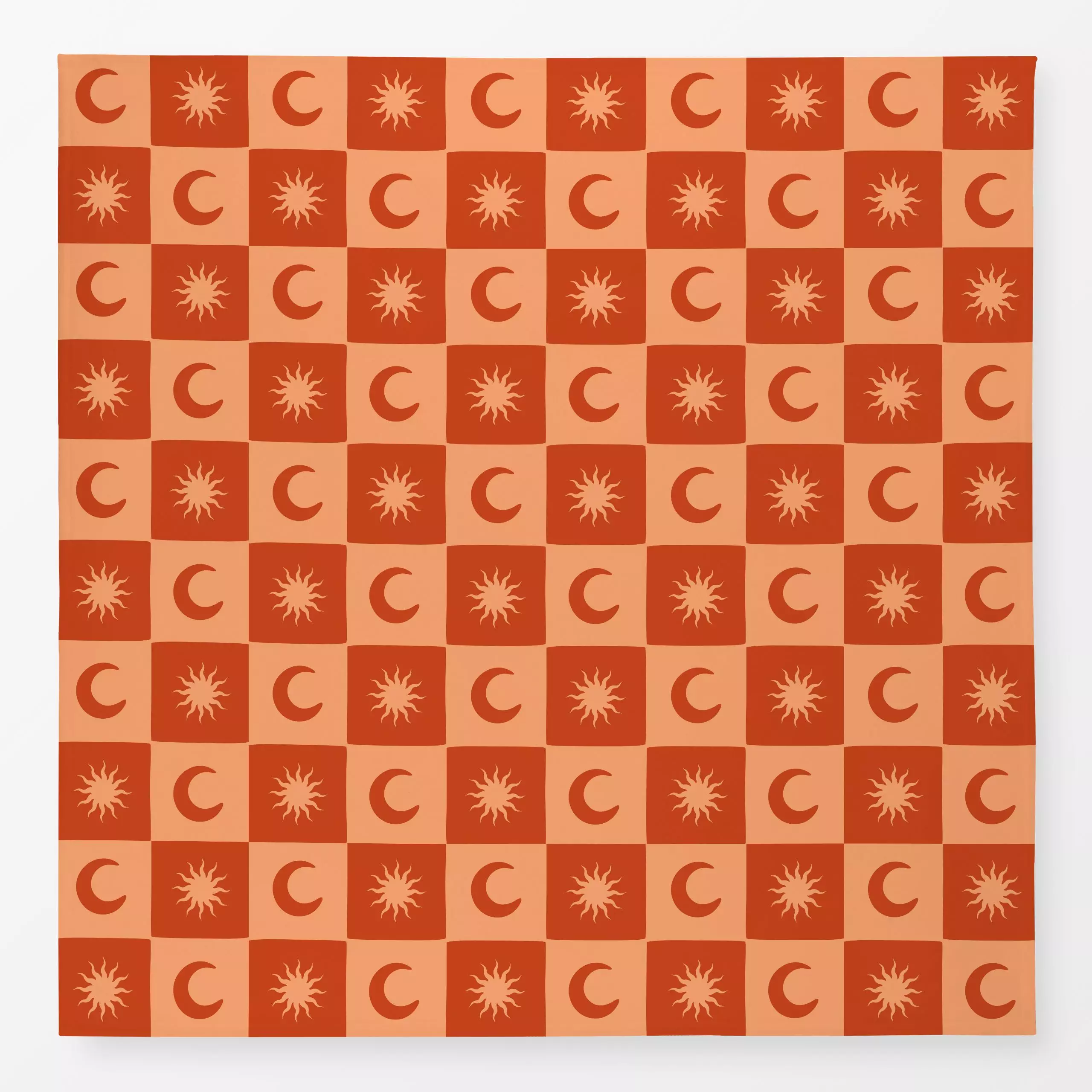 Tischdecke Karos Mond Sterne 1, gemustert, Sommer, von textilwerk