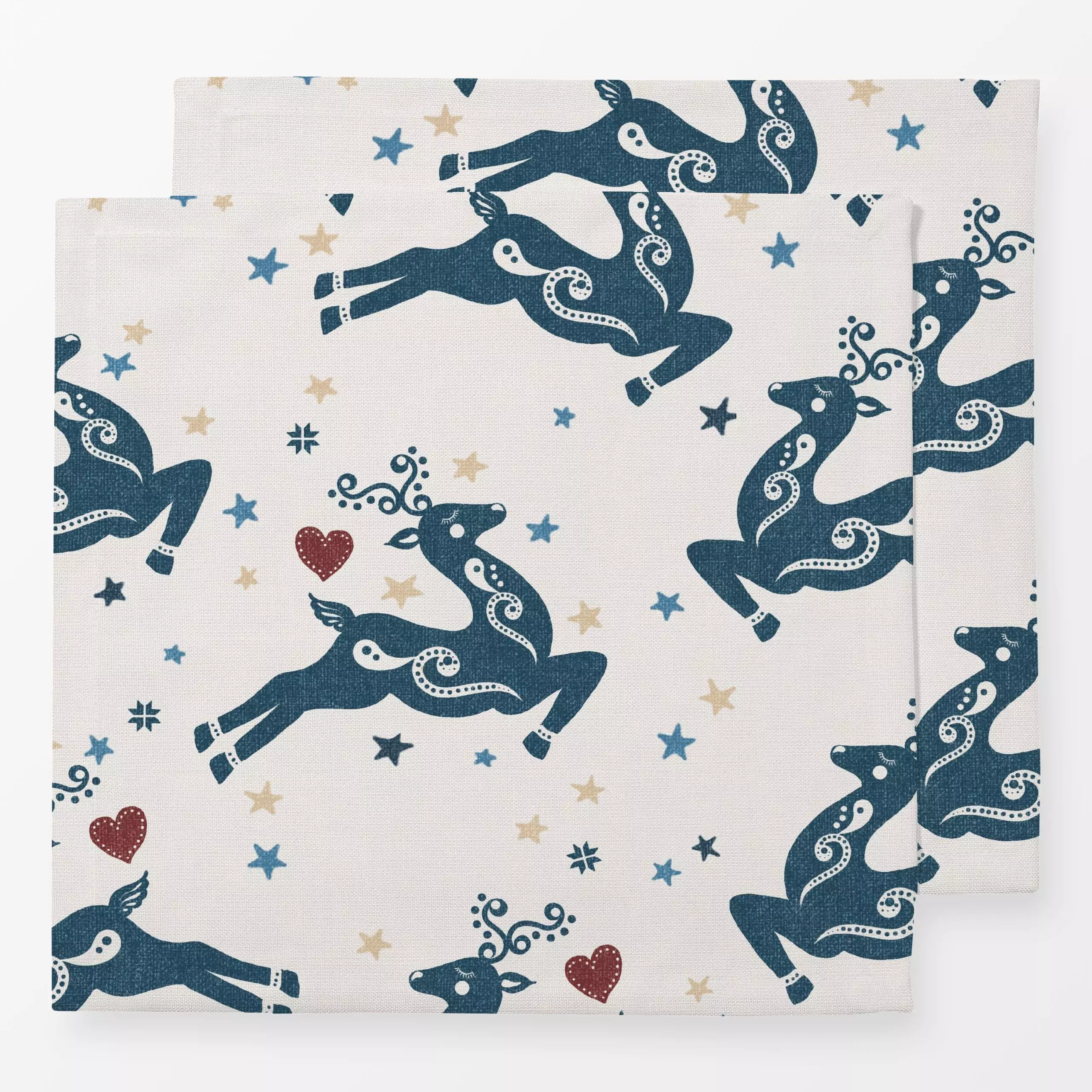 Servietten Scandi Folk Rentieren I - Tiere, Weihnachten, Symbole & Muster - von „Bloomery Decor"; Merry Christmas, Rentier, ...