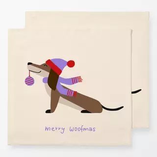 Servietten Merry Woofmas Dackel