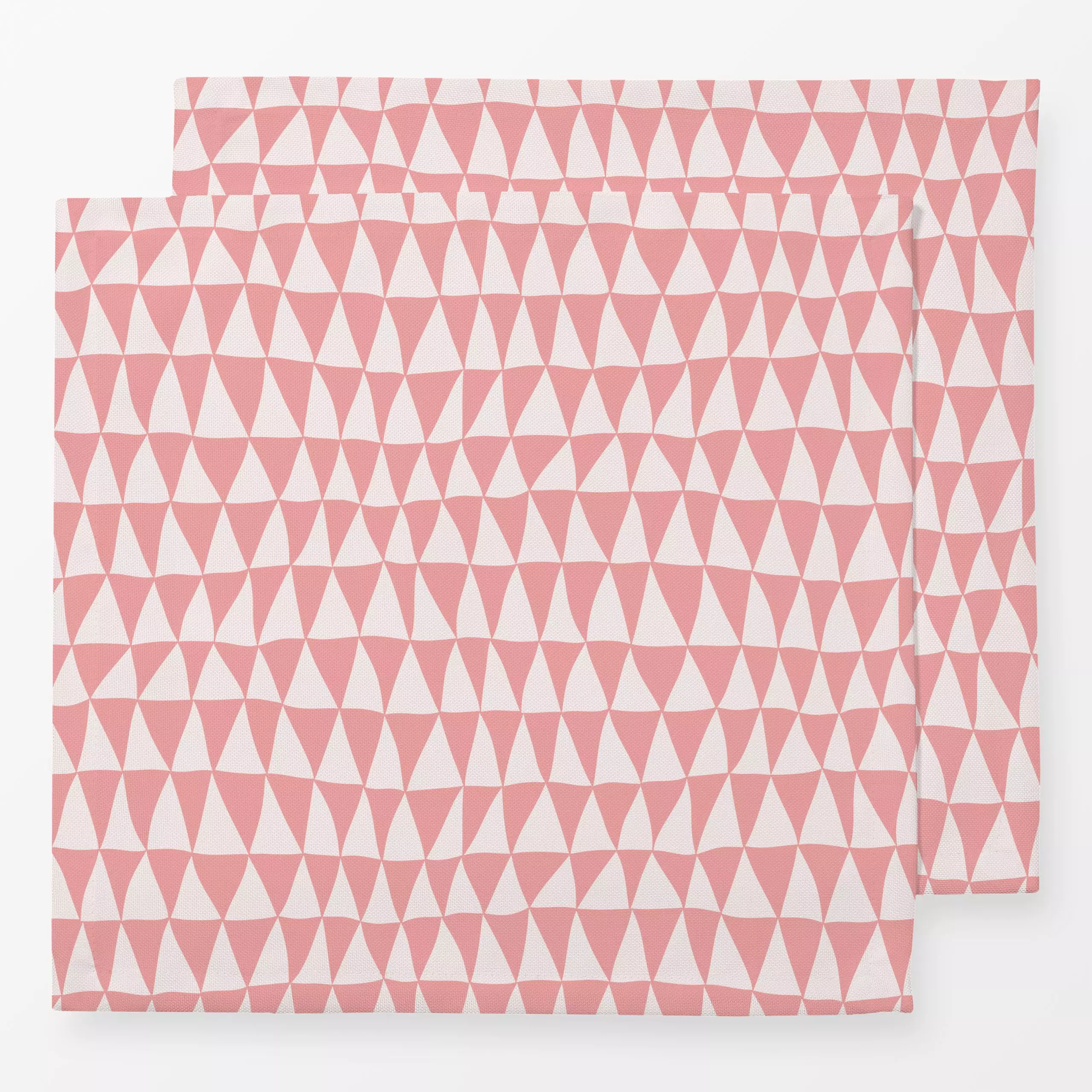 Servietten Odd Triangles koralle pink - Kinderzimmer & Motive für Kinder, Symbole & Muster - von „Kathrin Woo"; abstrakt, ro...