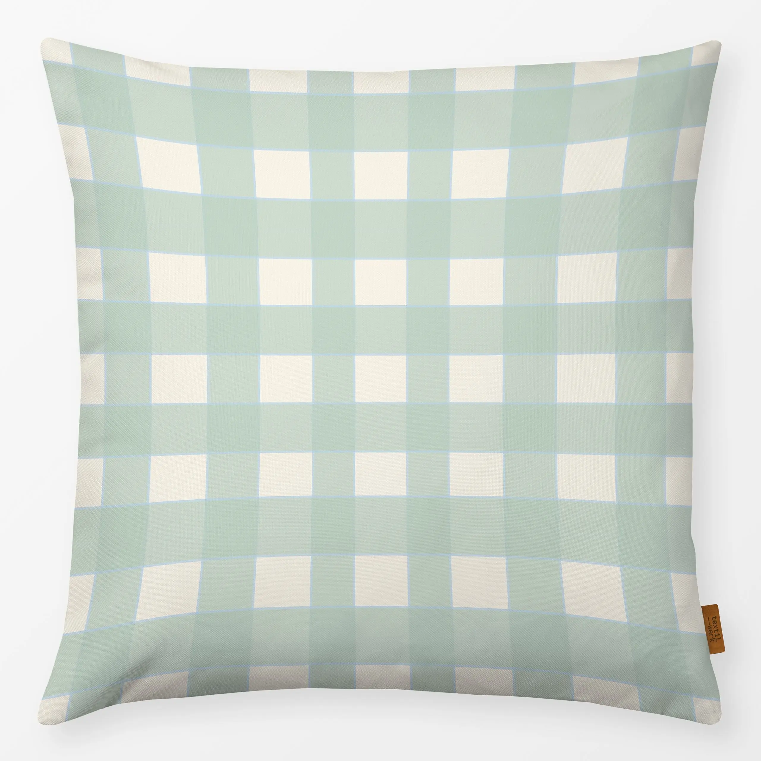 Kissen Jelly mint Gingham - Symbole & Muster - von „Anna Petersen"; landhaus, kariert, gingham, checks, Landhausstil, trendf...
