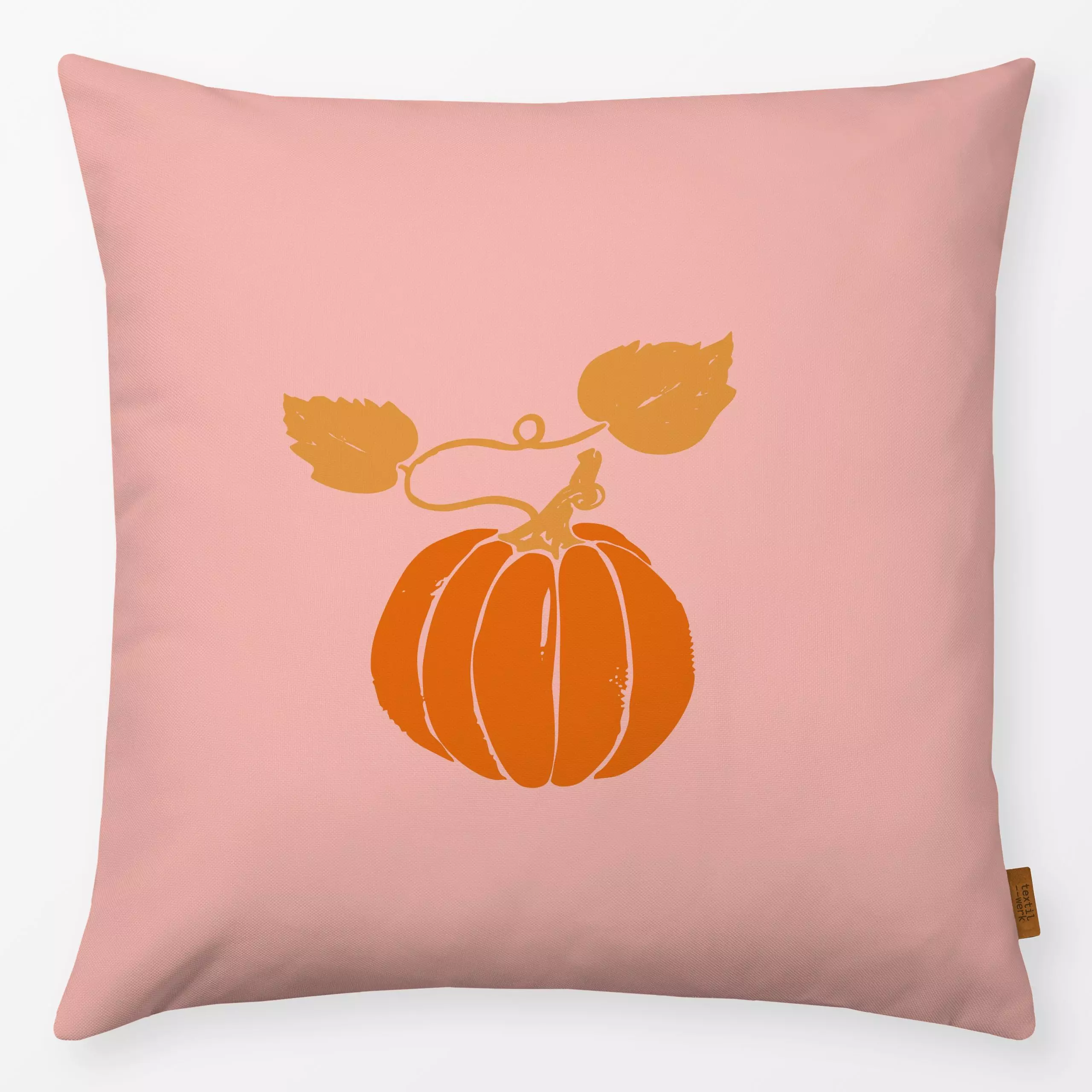 Kissen Herbst Kürbis rosa - Herbst, Pflanzen & Botanik, Gemüse - von „Katrin Graff"; rosa, pink, Herbstdeko, herbstlich, pea...