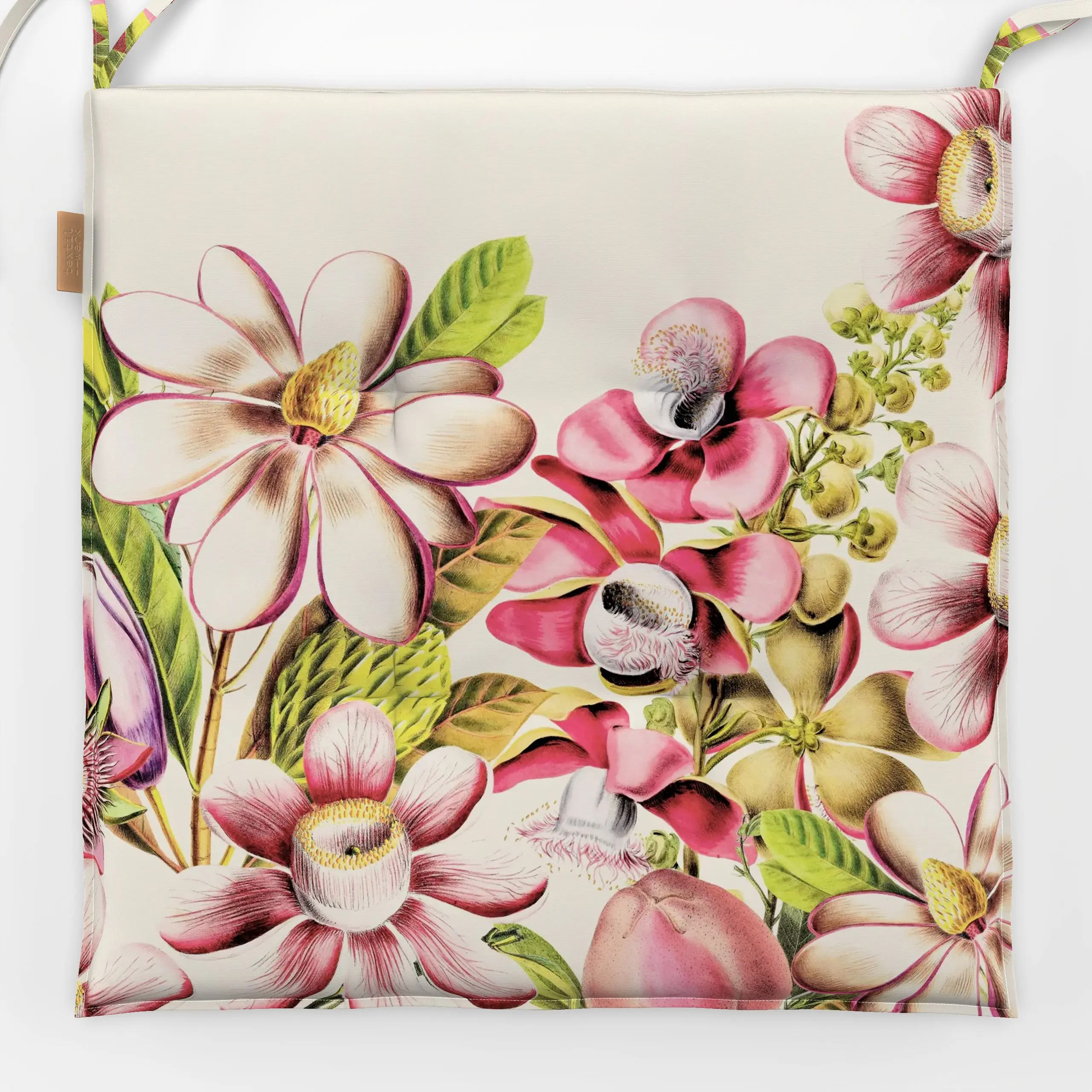 Sitzkissen Tropische Blüten und Früchte - Blumen & Florales, Pflanzen & Botanik, Retro & Vintage - von „Uta Naumann"; Blumen...