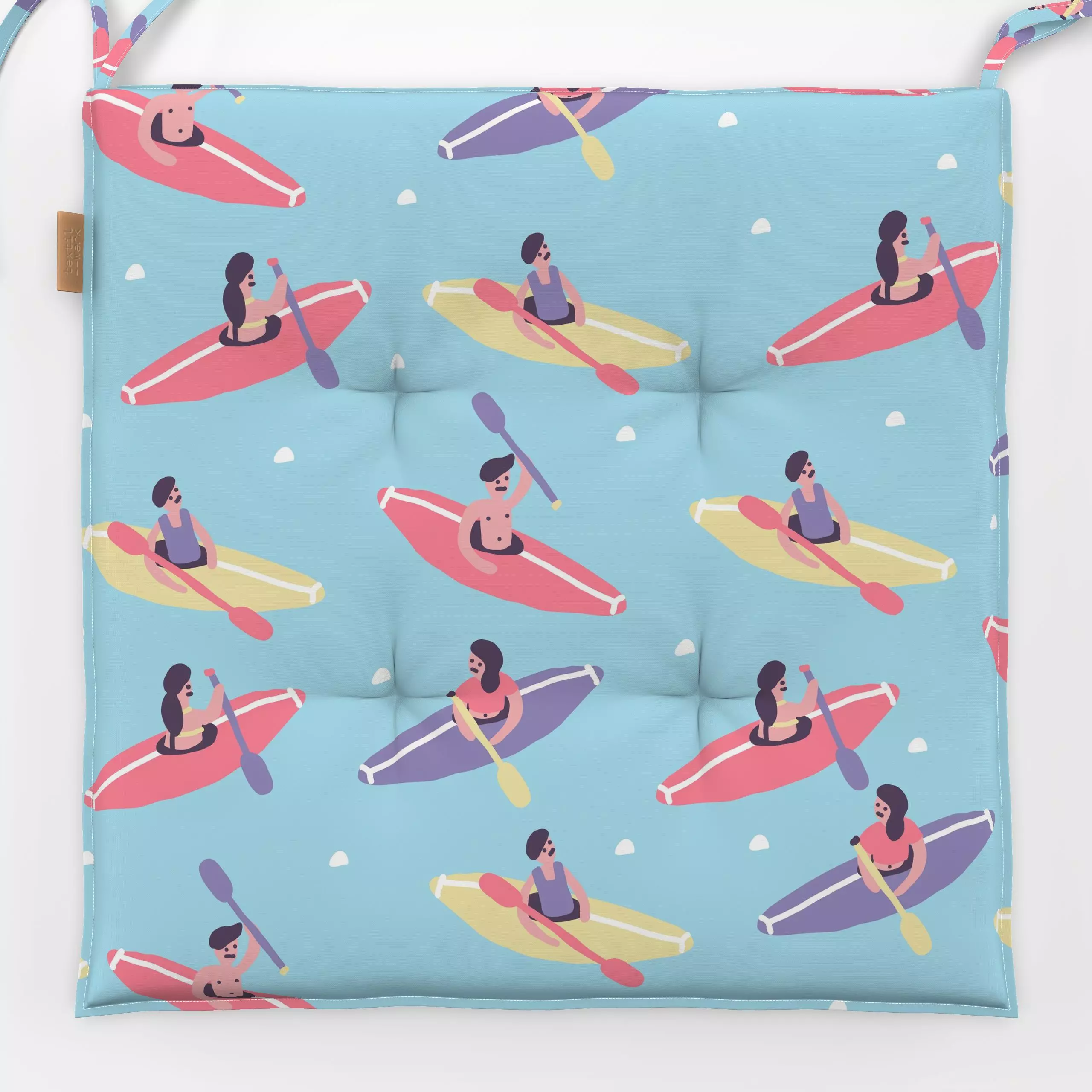 Sitzkissen Kayak on the Beach - Sommer, Sport - von „Sara Maese"; Sommer, summer, Sport, Beach, Sommersport, kayak