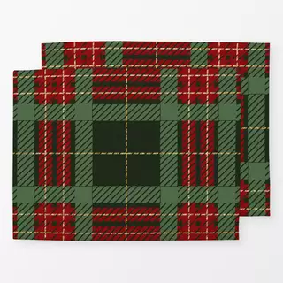 Tischset XMAS Plaid Rot Grün