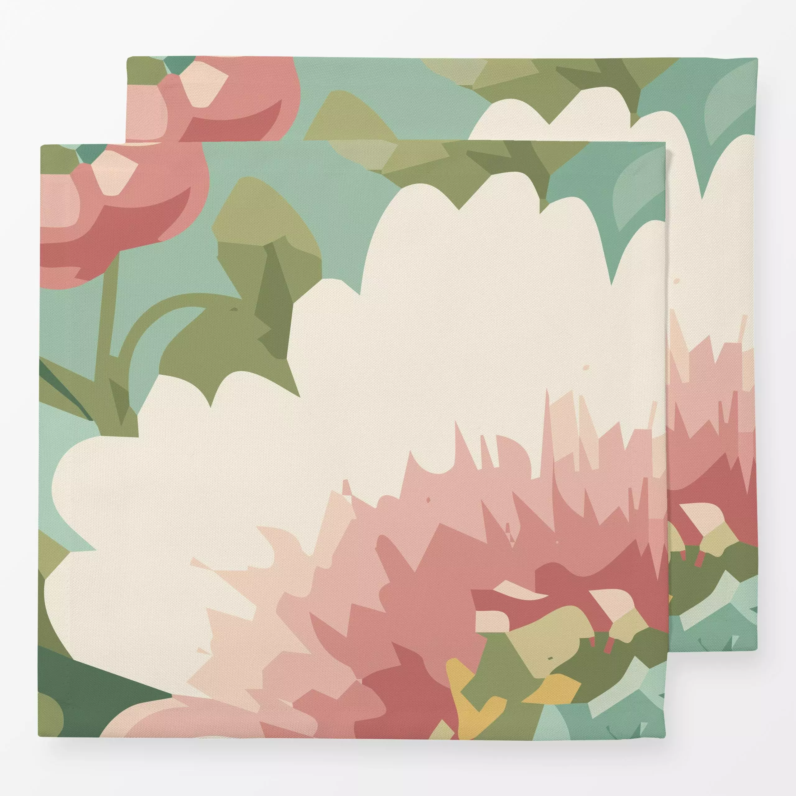 Servietten Botanischer Barock Blüten 1 - Blumen & Florales, Sommer - von „Primus Pattern"; Natur, abstrakt, graphisch, Blume...