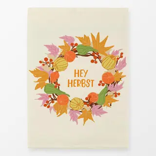 Geschirrtuch Typo Herbst Kranz