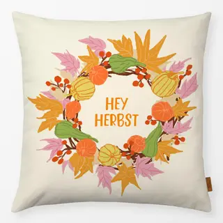 Kissen Typo Herbst Kranz
