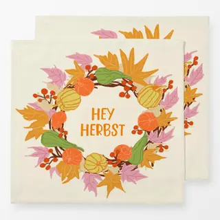 Servietten Typo Herbst Kranz