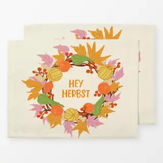 Tischset Typo Herbst Kranz