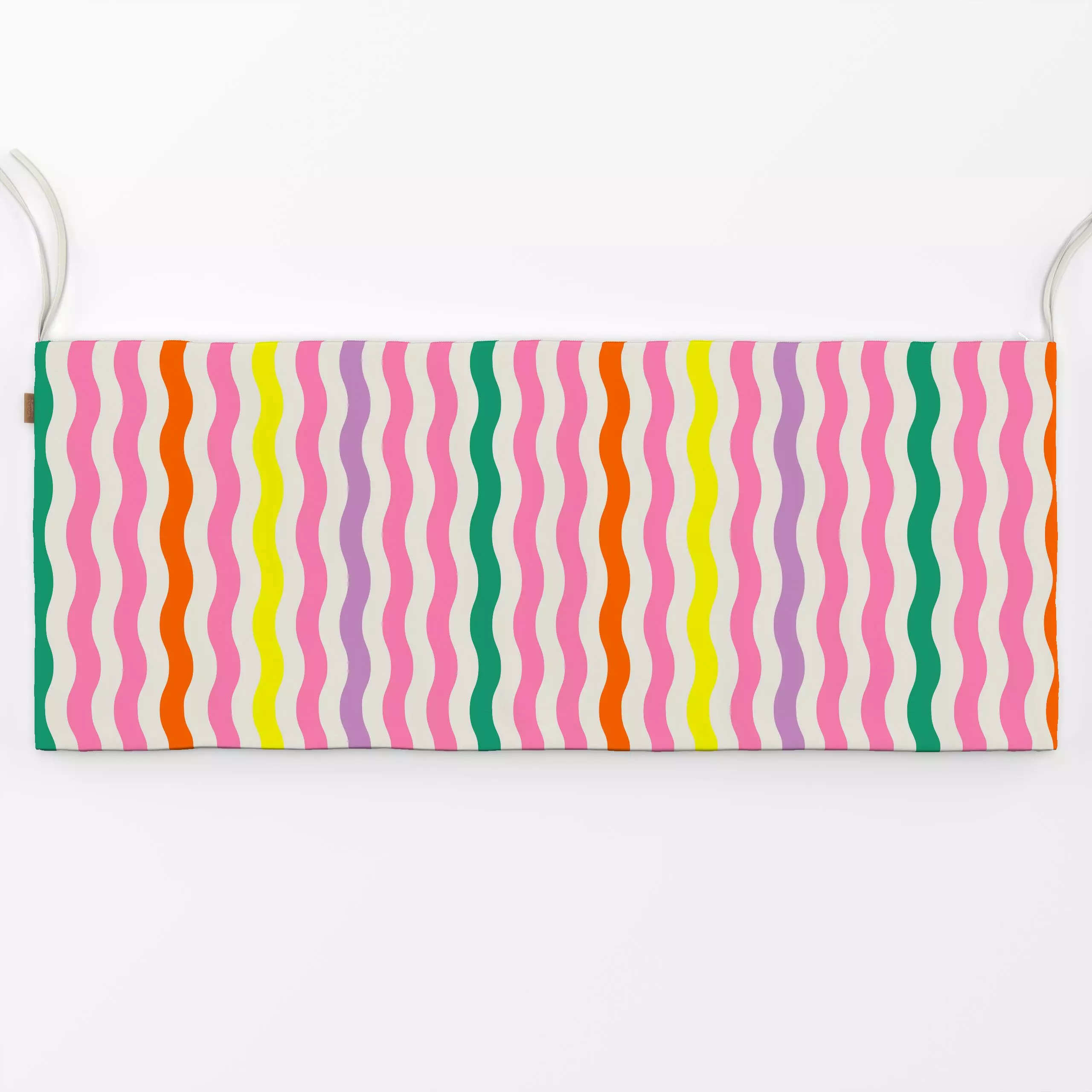 Bankauflage Wellen Streifen Pink Beige - Sommer, Symbole & Muster, Retro & Vintage - von „Mareen Heinz"; Streifen, pink, out...