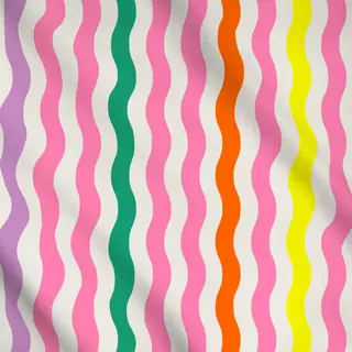 Meterware Wellen Streifen Pink Beige