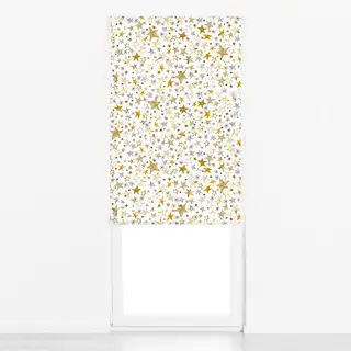 Raffrollo Winter Weihnachten Sterne Gold