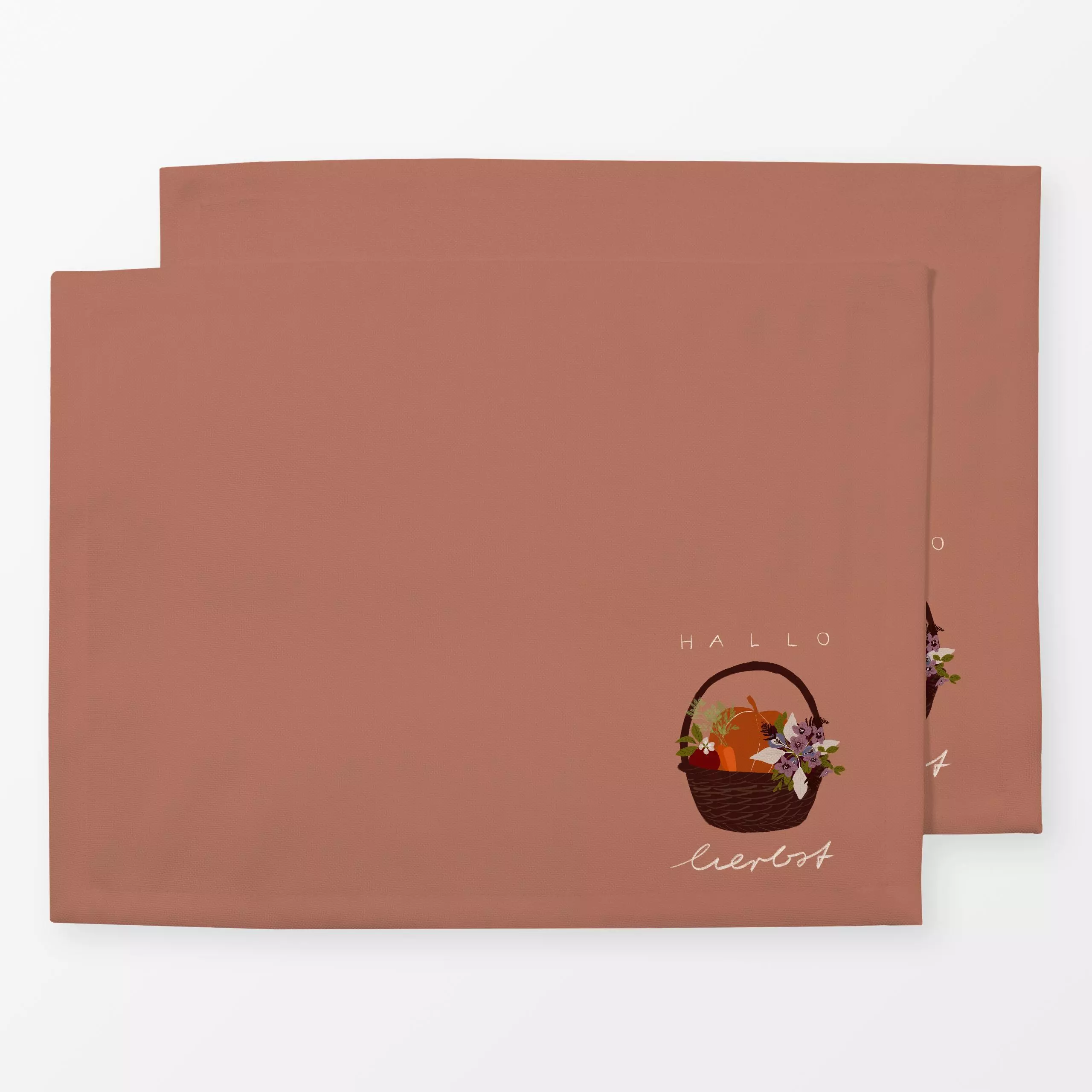 Tischset Erntekorb Hallo Herbst - Herbst, Sprüche & Schriftzüge - von „Sophie Augustin Illustration"; typografie, Herbst, He...