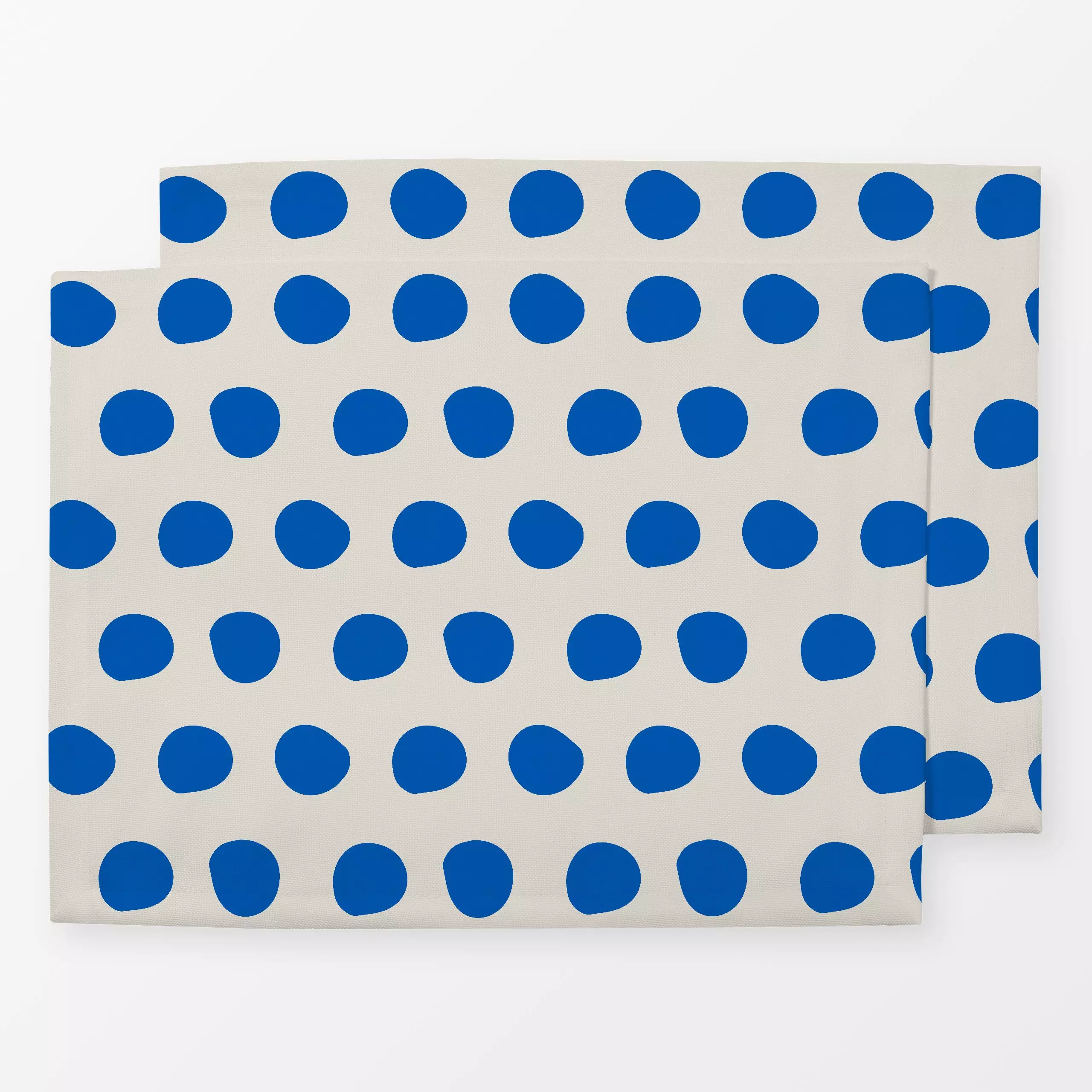 Tischset Muster Punkte beige blau - Weihnachten, Symbole & Muster - von „Carolin Vonhoff"; Muster, Punkte, kleingemustert, W...