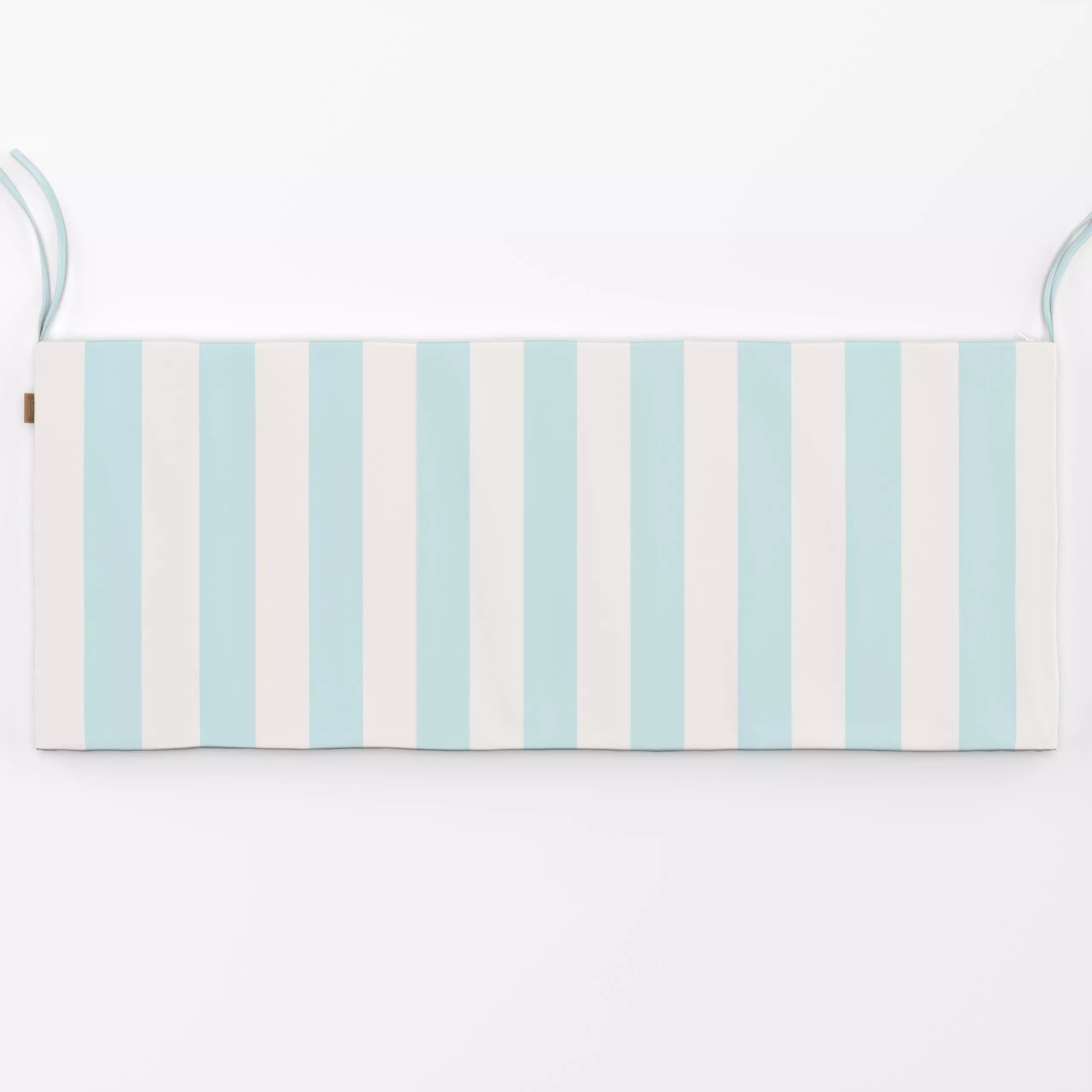 Bankauflage Streifen Beige Hellblau - Sommer, Symbole & Muster - von „Kathrin Woo"; Streifen, Pastell, stripes, hellblau, ge...