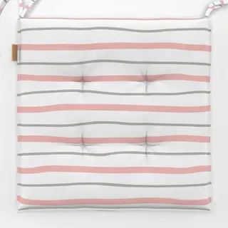 Sitzkissen Streifen Pfirsich Grau