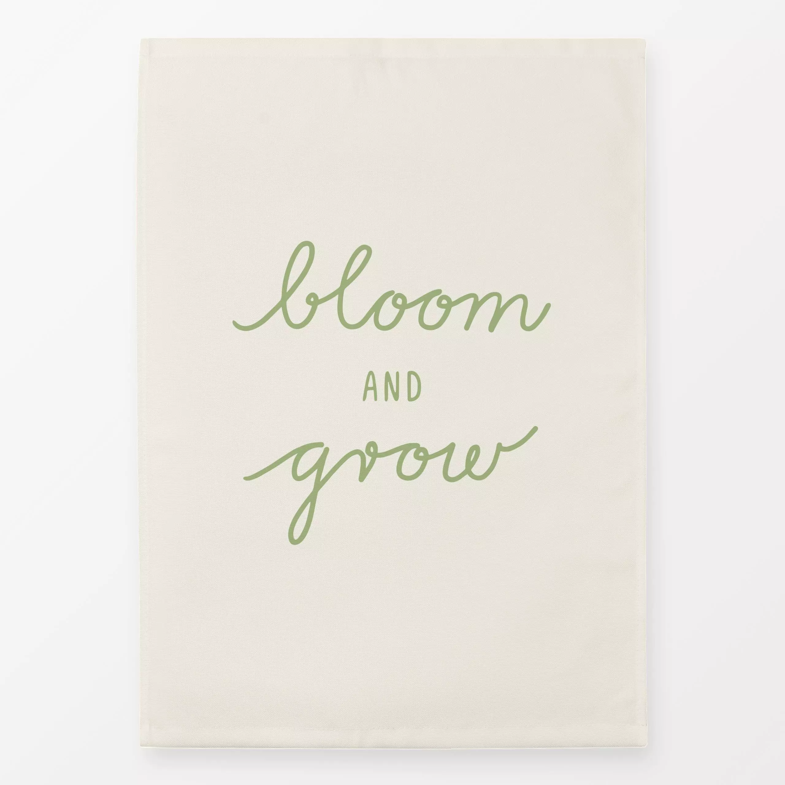 Geschirrtücher Bloom And Grow beige grün - Frühling, Sprüche & Schriftzüge - von „Kathrin Woo"; typografie, Spruchkissen, Ga...