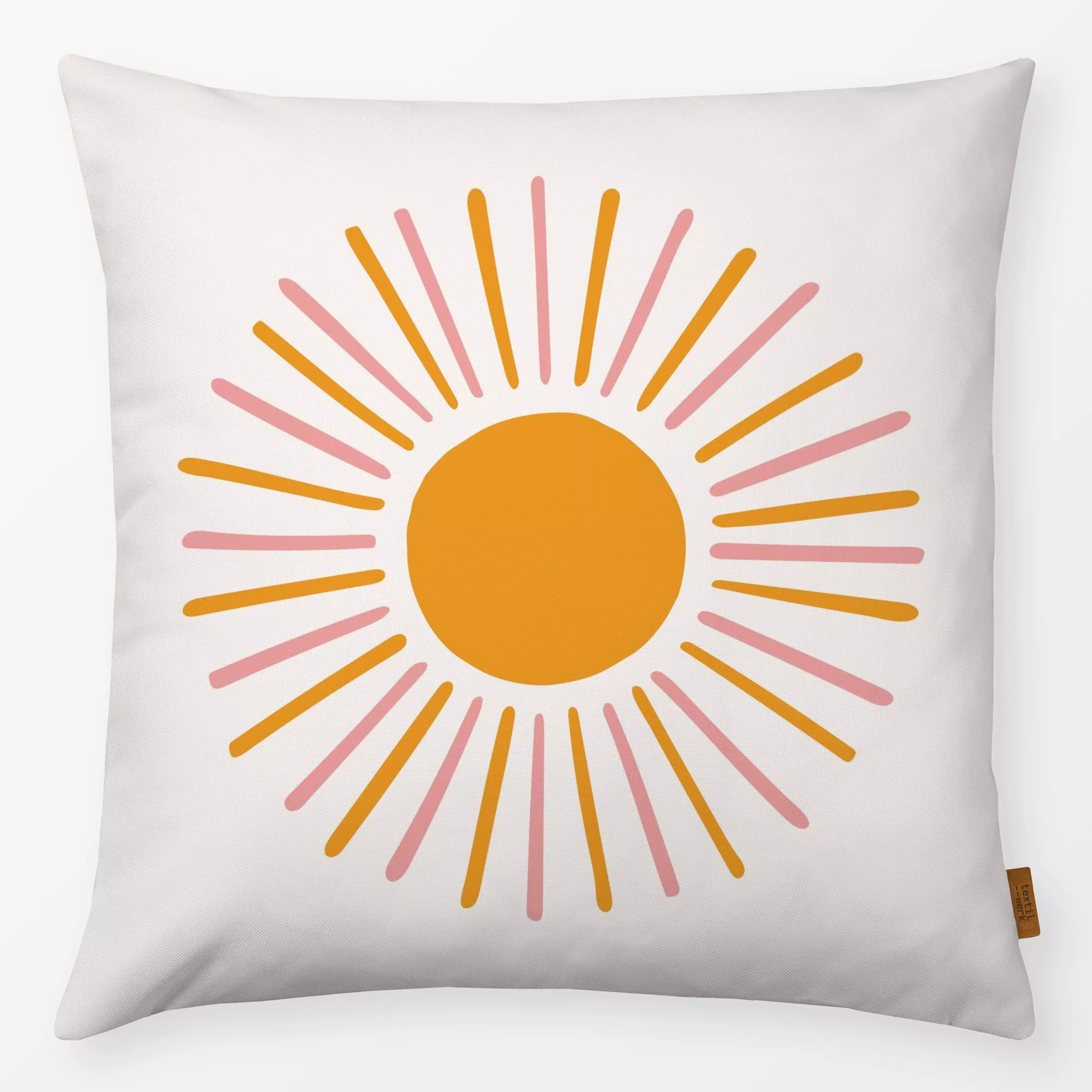 Kissen Sonne Wendekissen beige gelb - Frühling, Sommer, Symbole & Muster - von „Kathrin Woo"; Sonne, Sommerlich, sommerfarbe...