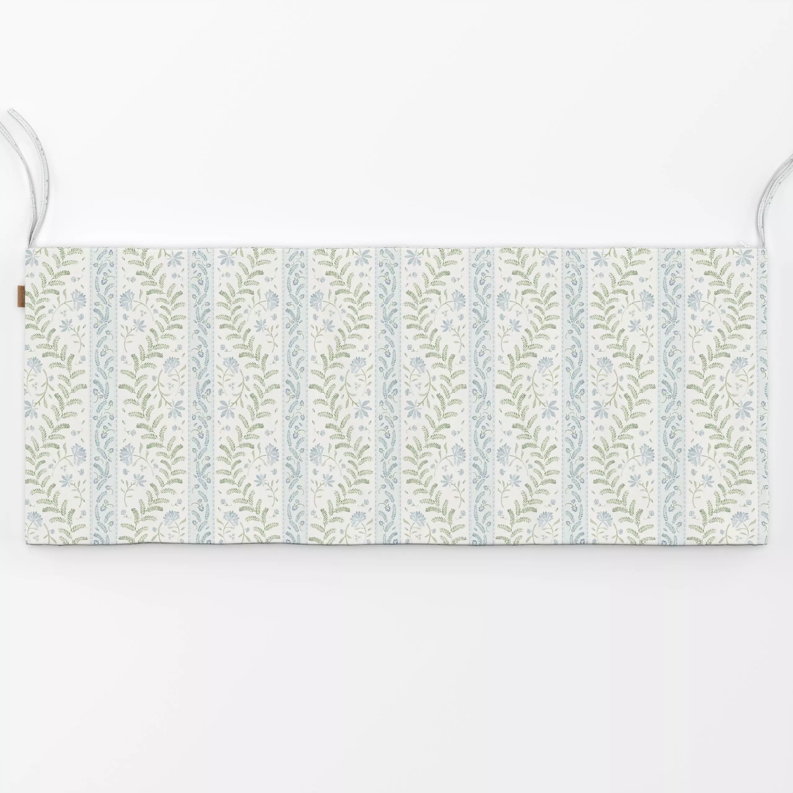 Bankauflage Cottage Florals Zigzag - Blue - Blumen & Florales, Symbole & Muster - von „Bloomery Decor"; Streifen, floral, bl...