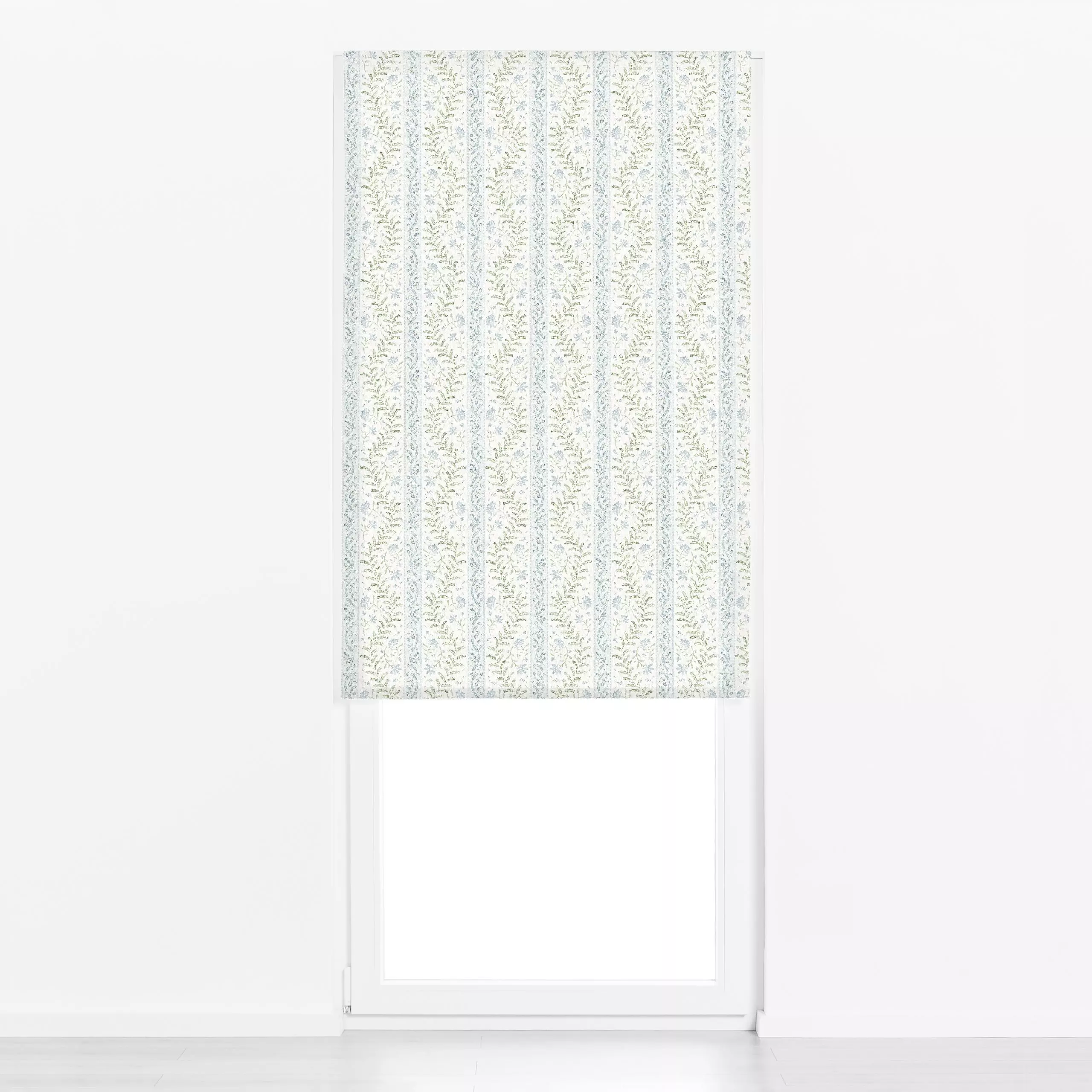 Raffrollo Cottage Florals Zigzag - Blue - Blumen & Florales, Symbole & Muster - von „Bloomery Decor"; Streifen, floral, blau...