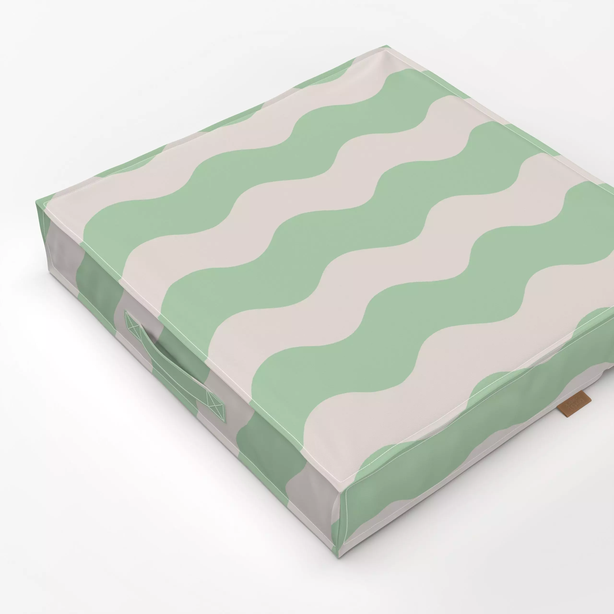 Bodenkissen Große Wellen grün - Symbole & Muster - von „Studio Kesse“; Kinder, Streifen, Geburt & Baby, Kinderzimmer, wellen...