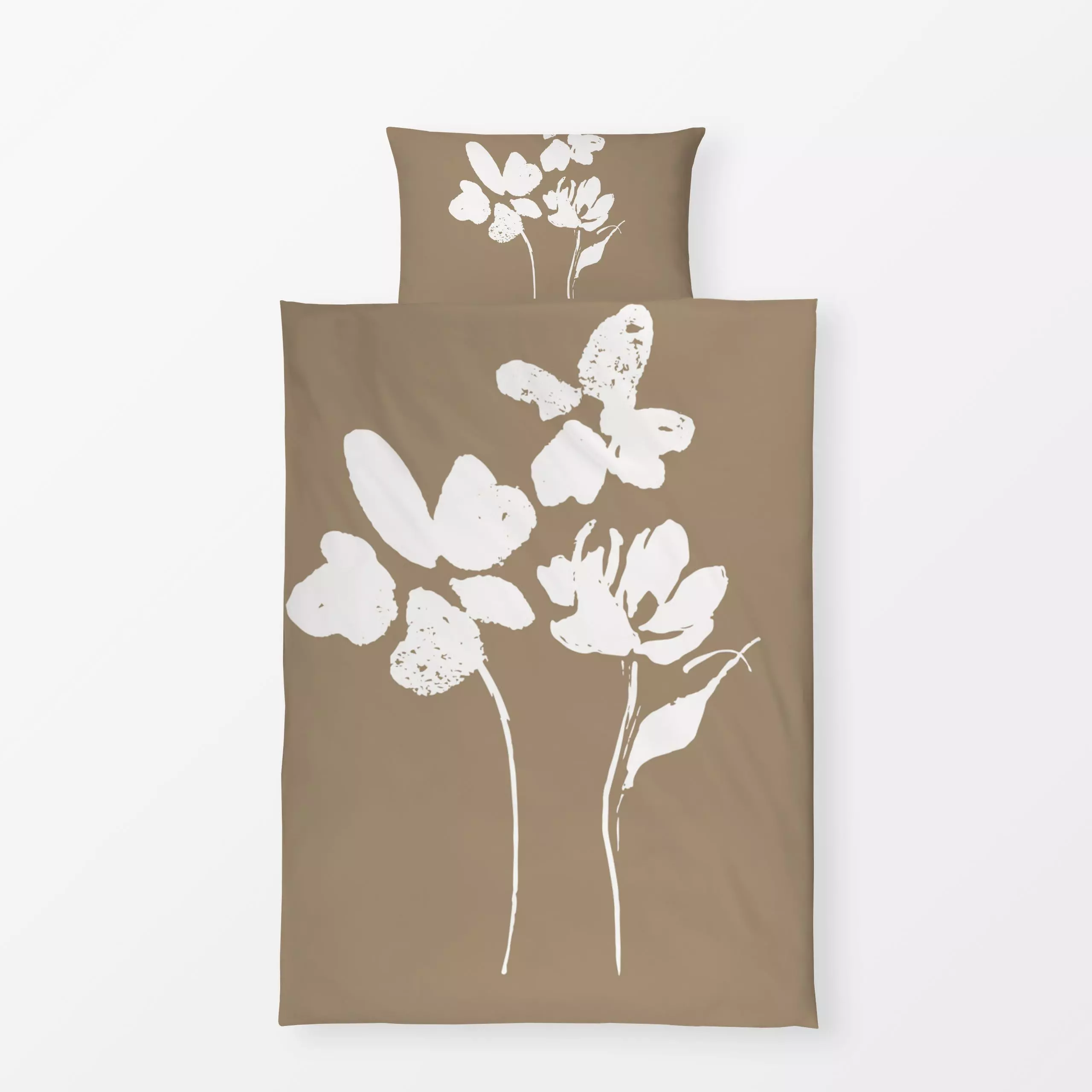 Bettwäsche Boho Blumen camel - Symbole & Muster, Pflanzen & Botanik - von „Uta Naumann"; boho, abstrakt, Blumen, Sommerblume...
