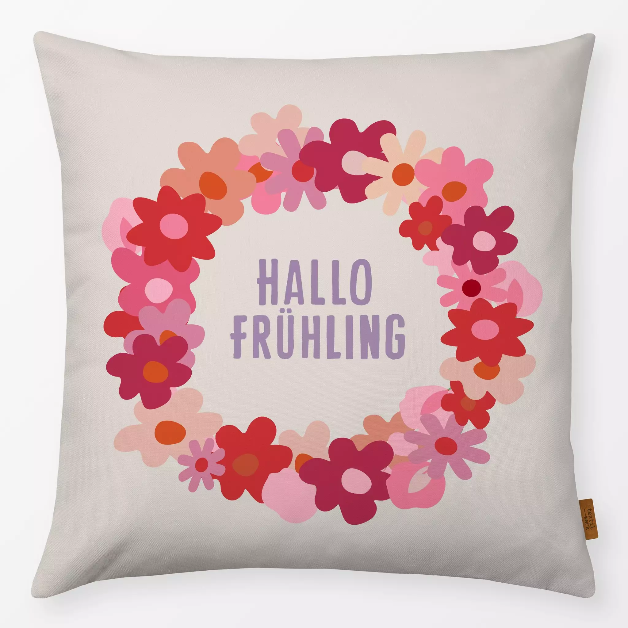 Kissen Kissen Hallo Frühling Blumenkranz