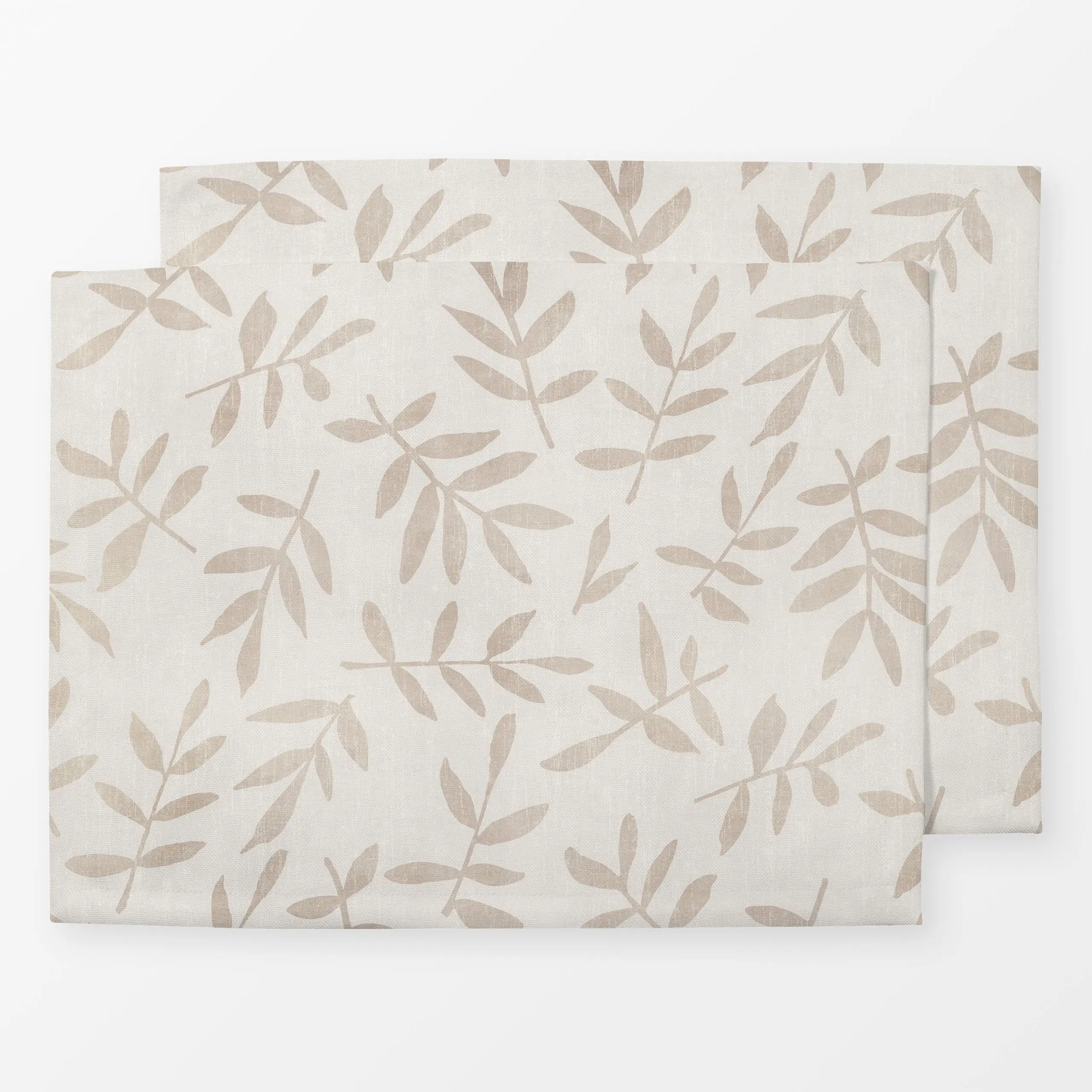 Tischset Leaf Pattern Warm Beige II, Blumen, von Andrea Haase