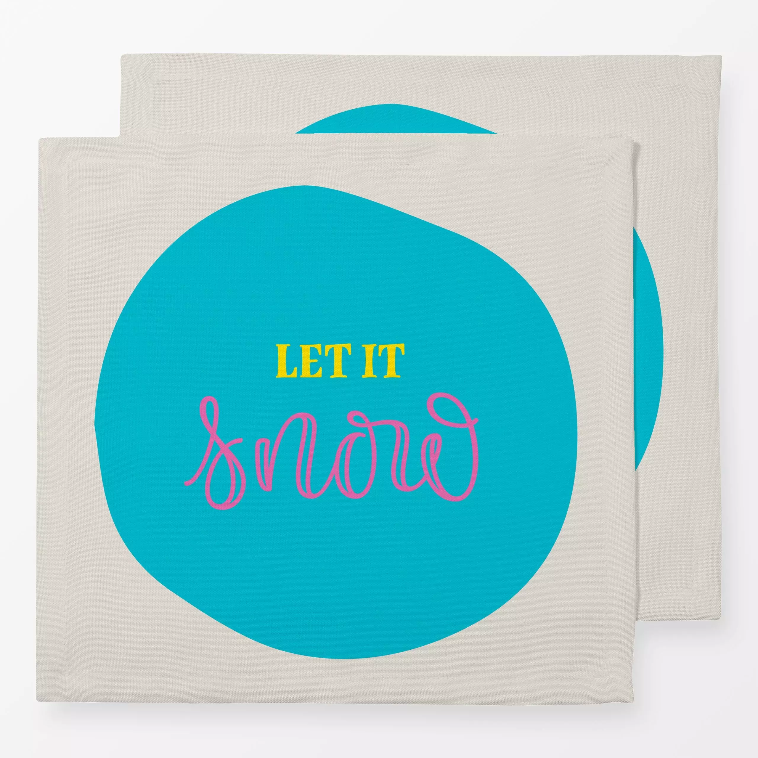 Servietten let it snow - Sprüche & Schriftzüge, Winter - von „Carolin Vonhoff"; Kinder, modern, typografie, pink, punkt, bun...