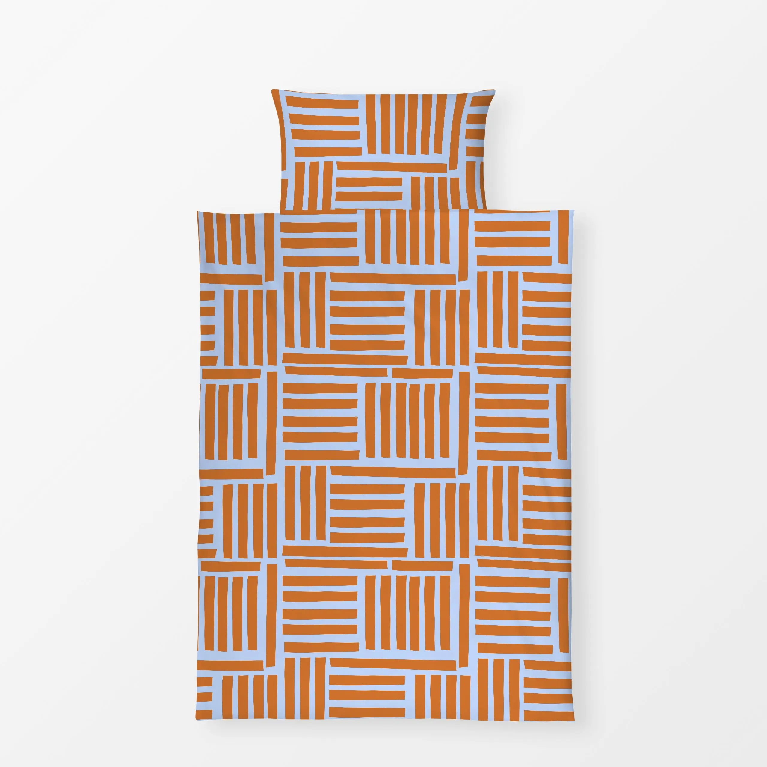 Bettwäsche Sommer Terracotta Linien - Frühling, Symbole & Muster - von „Lisa Jasmin Bauer"; Muster, Linien, abstrakt, Streif...
