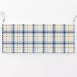Bankauflage Kleines Herbstplaid blau