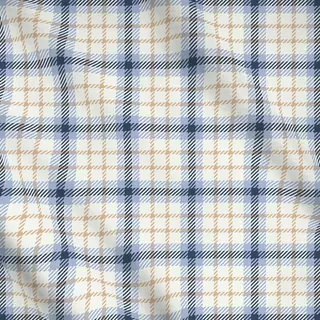 Meterware Kleines Herbstplaid blau