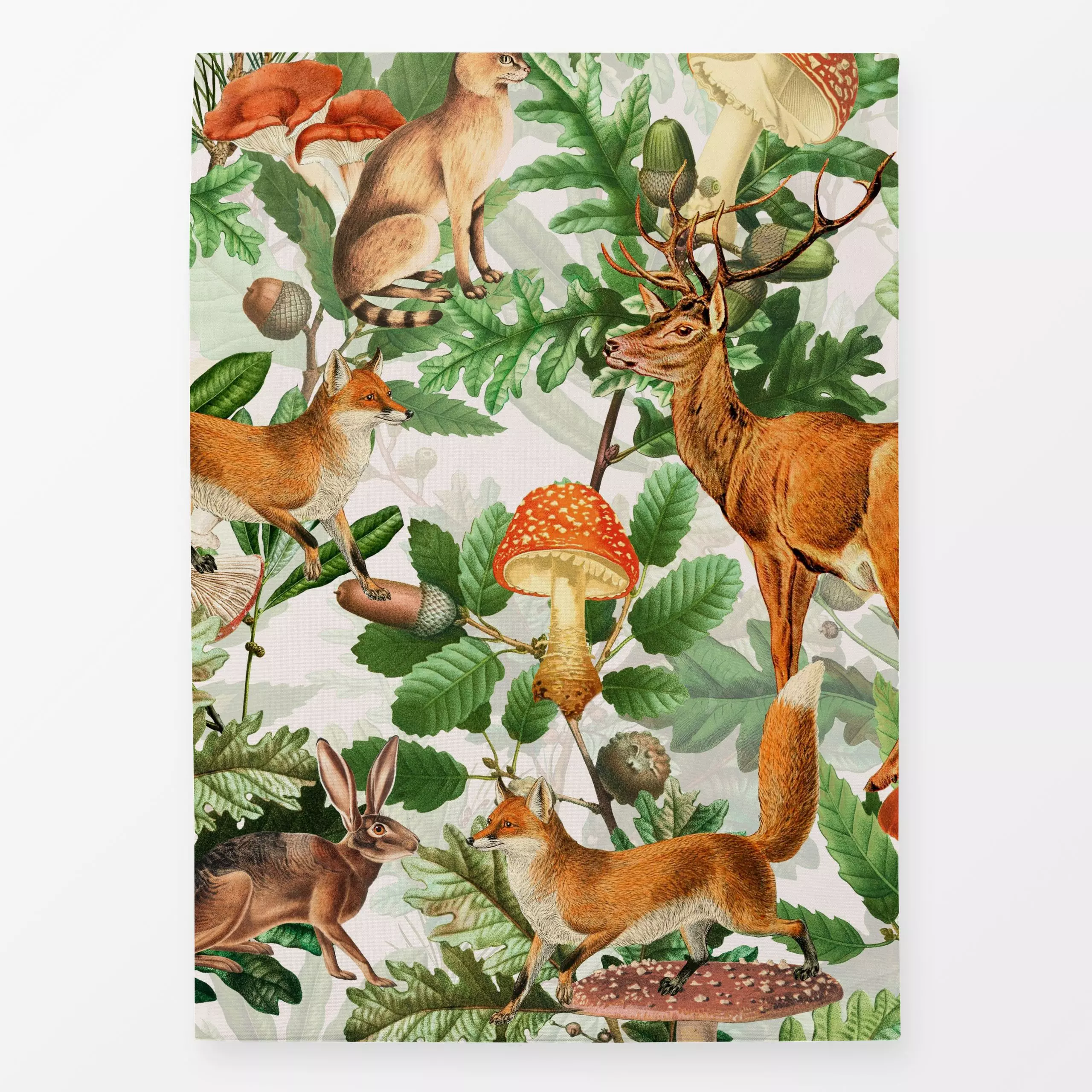 Geschirrtücher Bezaubernder Herbst Wald 4 - Tiere, Pflanzen & Botanik - von „Uta Naumann"; Muster, Farn, Wald, Fuchs, floral...