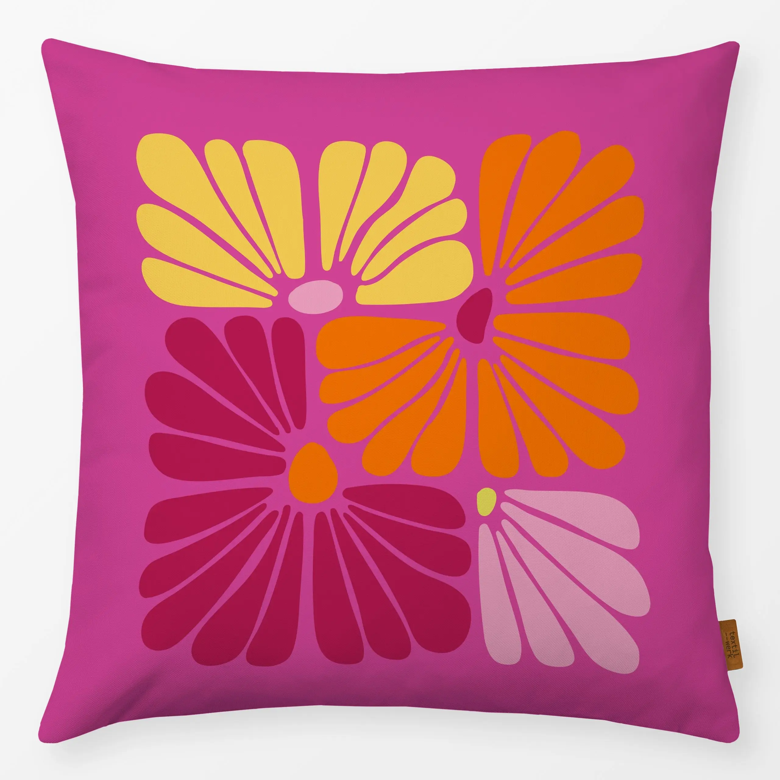 Kissen Matisse Inspired Flowers Pink - Blumen & Florales, Sommer, Pflanzen & Botanik - von „Andrea Haase"; abstrakt, Retro, ...