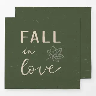 Servietten Fall in love dunkelgrün