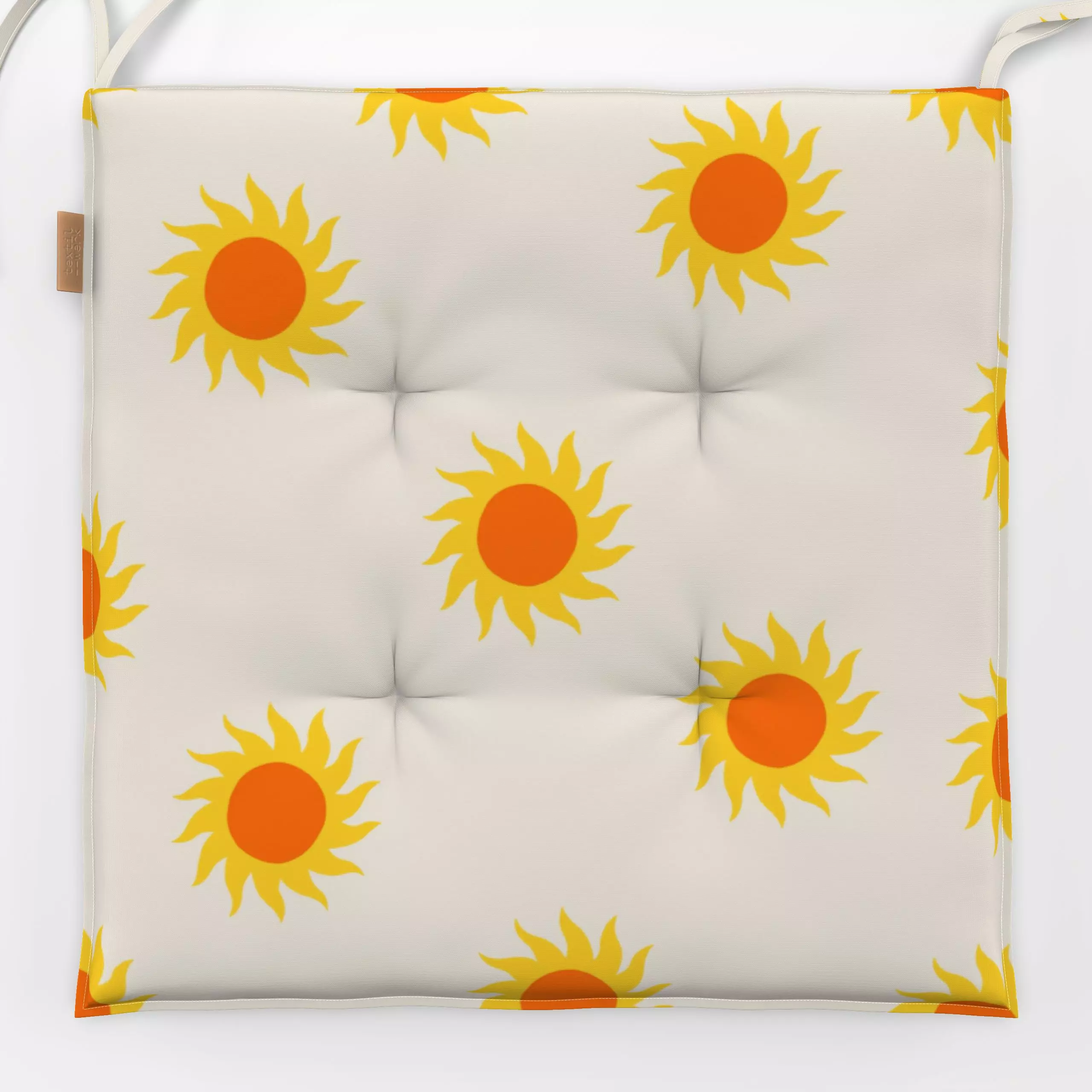 Sitzkissen Sun Pattern - Sommer, Symbole & Muster, Astronomie & Weltraum - von „textilwerk"; Illustration, Sonne, Sommer, tr...