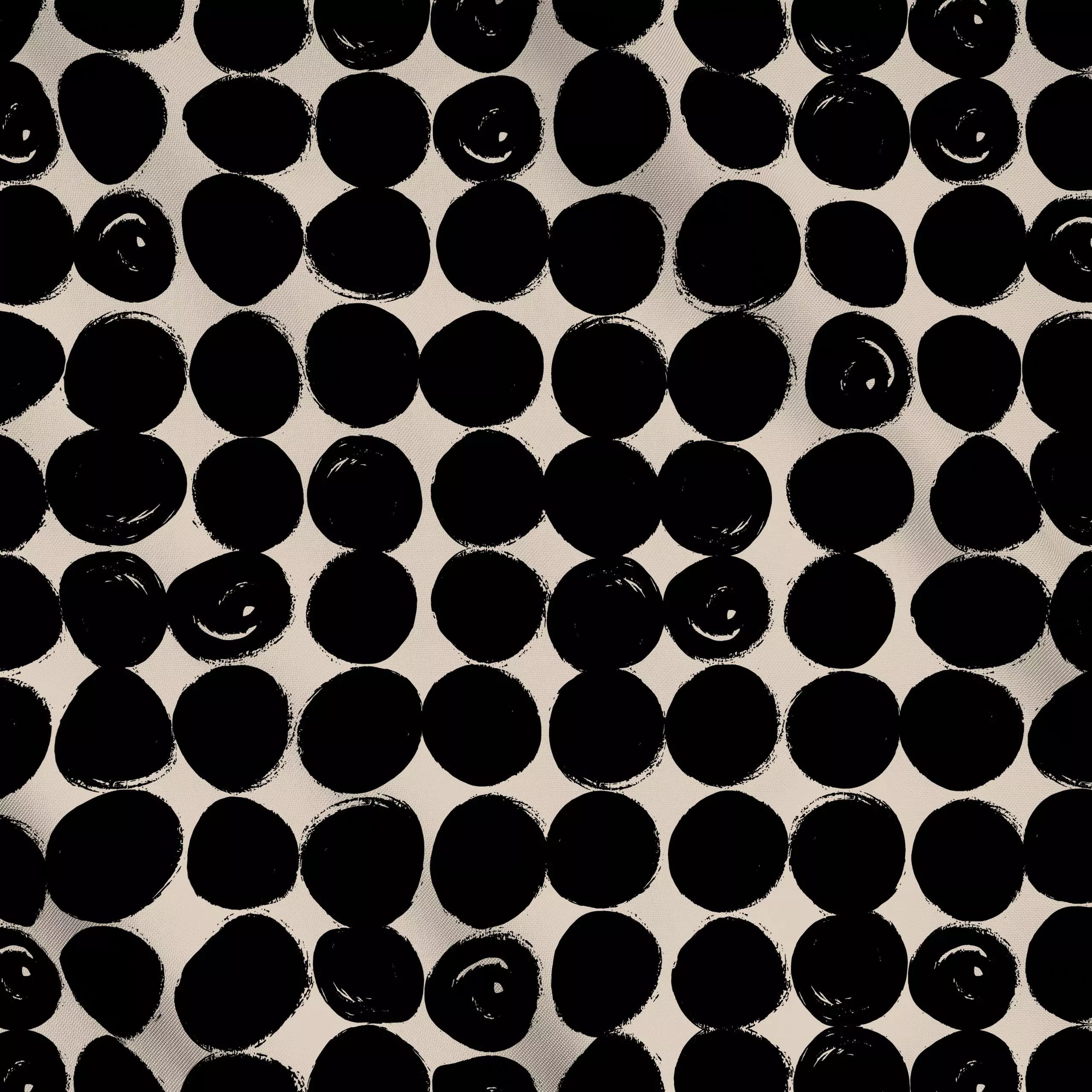 Meterware Basic Pattern No 16 - Symbole & Muster - von „Kruth Design"; schwarz, Punkte, Streifen, skandinavisch, beige, Somm...