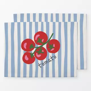 Tischset Tomaten auf Streifen