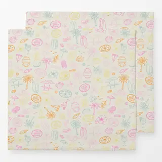 Servietten Sommer Reise Icons bunt